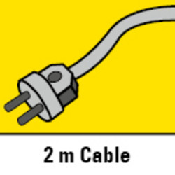 2 m langes Kabel für großen Aktionsradius