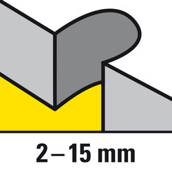 2 zaagbladen voor fijne bochtzaagsneden in zacht hout met een dikte van 2 tot 15 mm