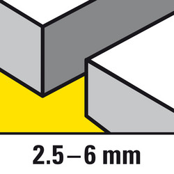 3 Sägeblätter für gerade, feine Schnitte in mittelstarken Blechen mit einer Stärke von 2,5 bis 6 mm