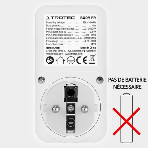 Appareil de mesure des coûts énergétiques BX09 FR