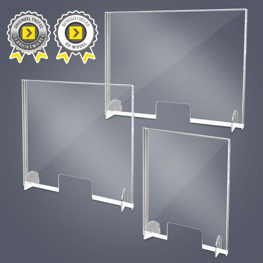 Balieopzetwand van acrylglas met aerosol-beschermrand