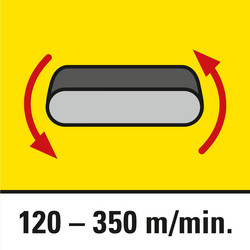 Bandgeschwindigkeit 120 bis 350 m/min