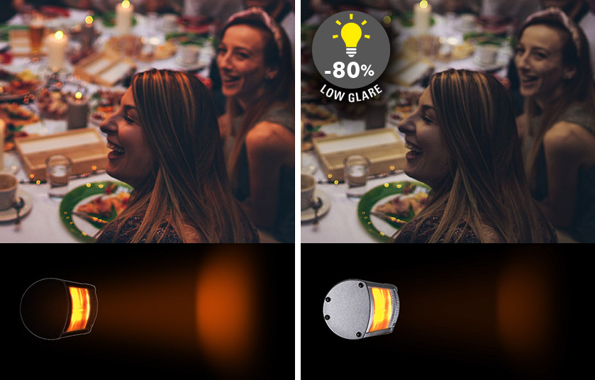 Comparaison entre les chauffages radiants conventionnels et les chauffages radiants Low-Glare