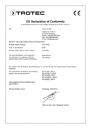 Conformiteitsverklaring Infraroodthermometer TP10 (INT)