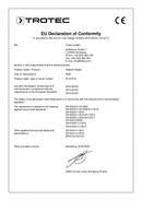 Déclaration de conformité chauffage radiant IR 2570 S (INT)