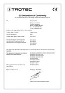 Déclaration de conformité chauffage radiant IRS 1200 E (INT)