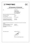 Déclaration de conformité Hygrostat d’ambiance HG 120 (INT)