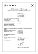 Déclaration de conformité  thermomètre à sonde BT20 (INT)
