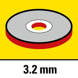 Doorslijpschijfdikte 2,5 mm