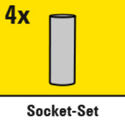 Fournie avec 4 douilles (17, 19, 21, 23 mm)