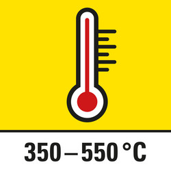 Heißluftbetrieb mit 350 °C oder 550 °C