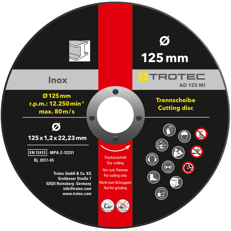 INOX-Metaal-doorslijpschijf AD 125 MI