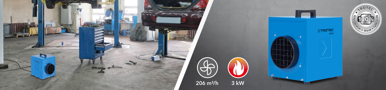 Le chauffage électrique TDE 25 de Trotec