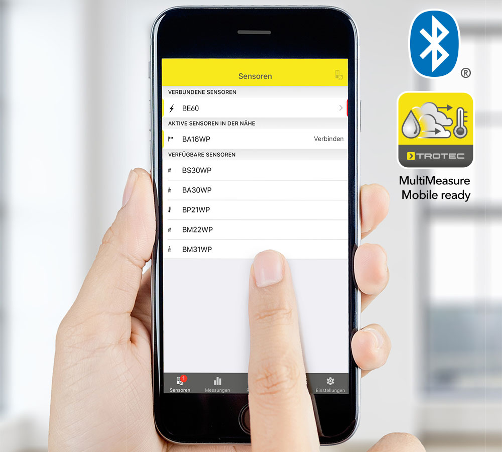 MultiMeasure Mobile-App mit Digital-Multimeter BE60