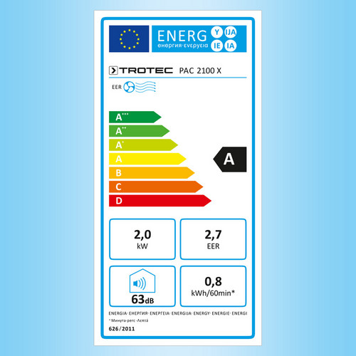 PAC 2100 X : l'étiquette énergétique