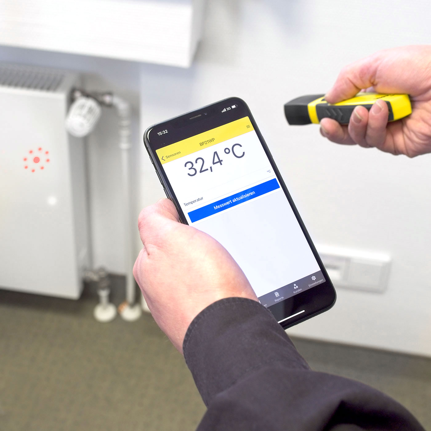 Pyrometer BP21WP als appSensor mit Smartphone-Bedienung