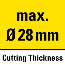 Schnittdurchmesser von max. 28 mm