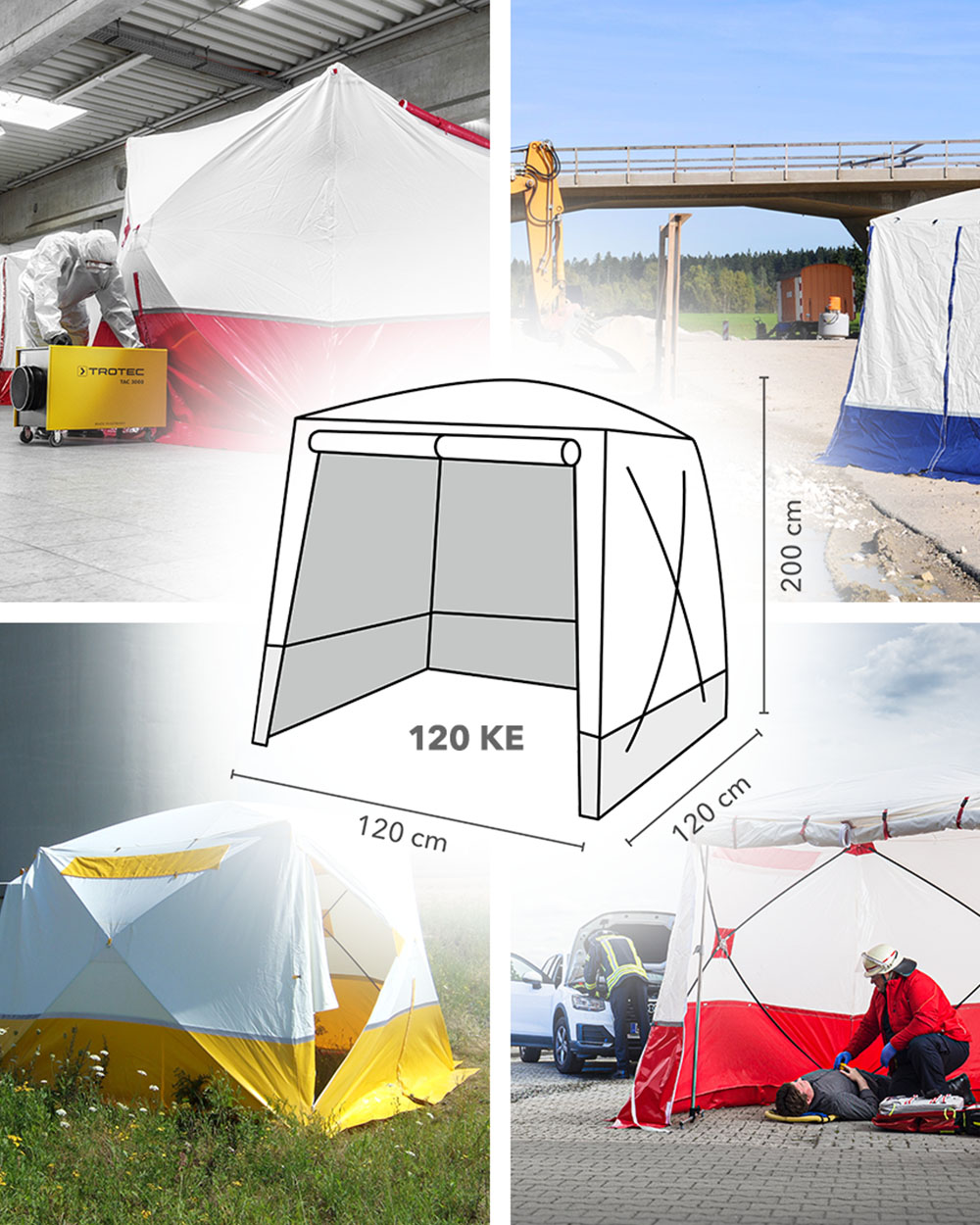 Tent met plat dak 120 KE - veelzijdig toepasbaar!