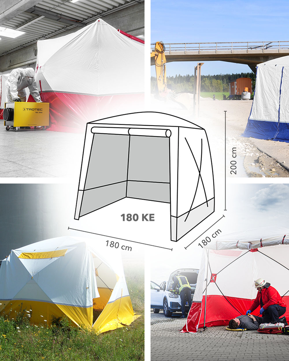 Tent met plat dak 180 KE - veelzijdig toepasbaar!