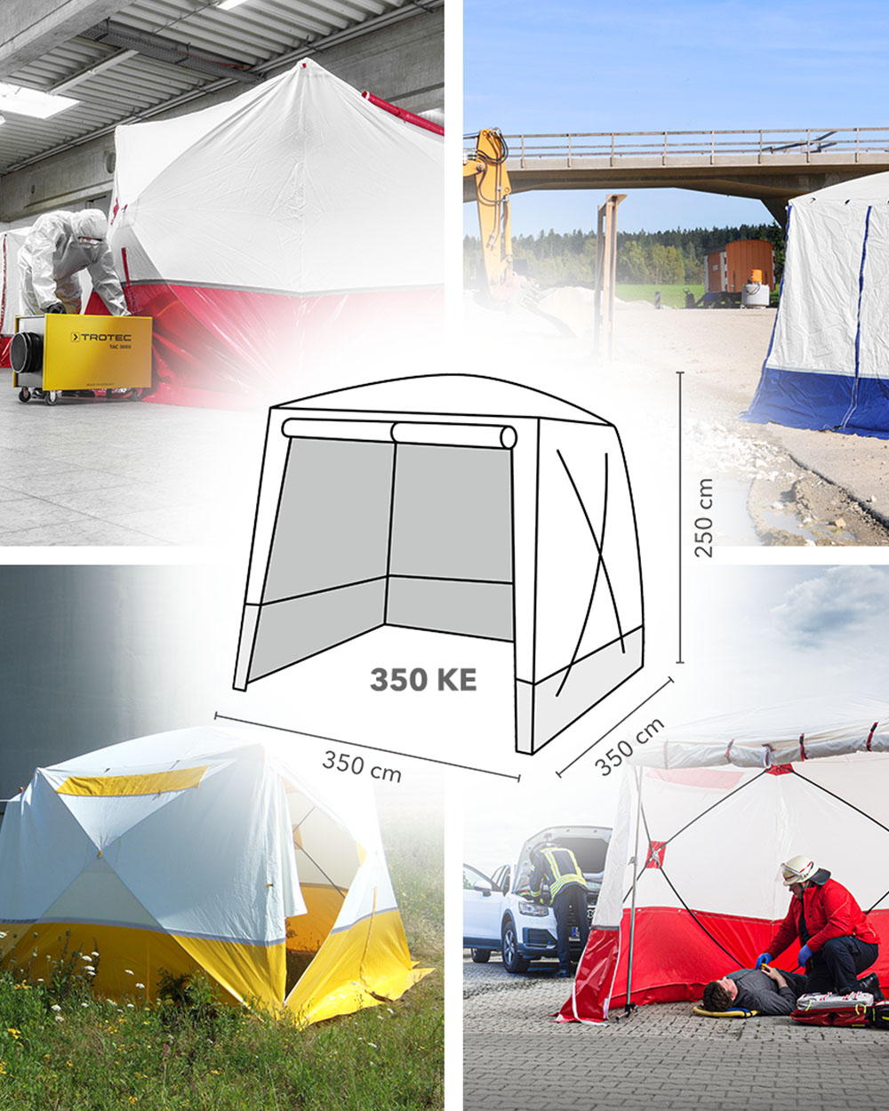 Tent met plat dak 350 KE - veelzijdig toepasbaar!