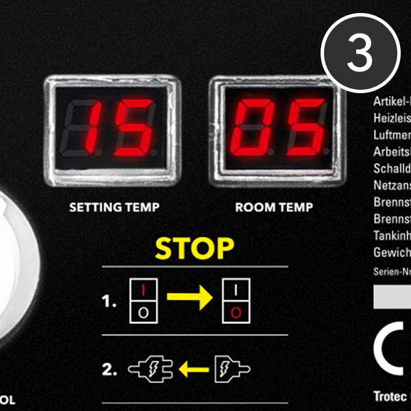 Thermostat mit digitaler Dualanzeige für Soll- und Istwert
