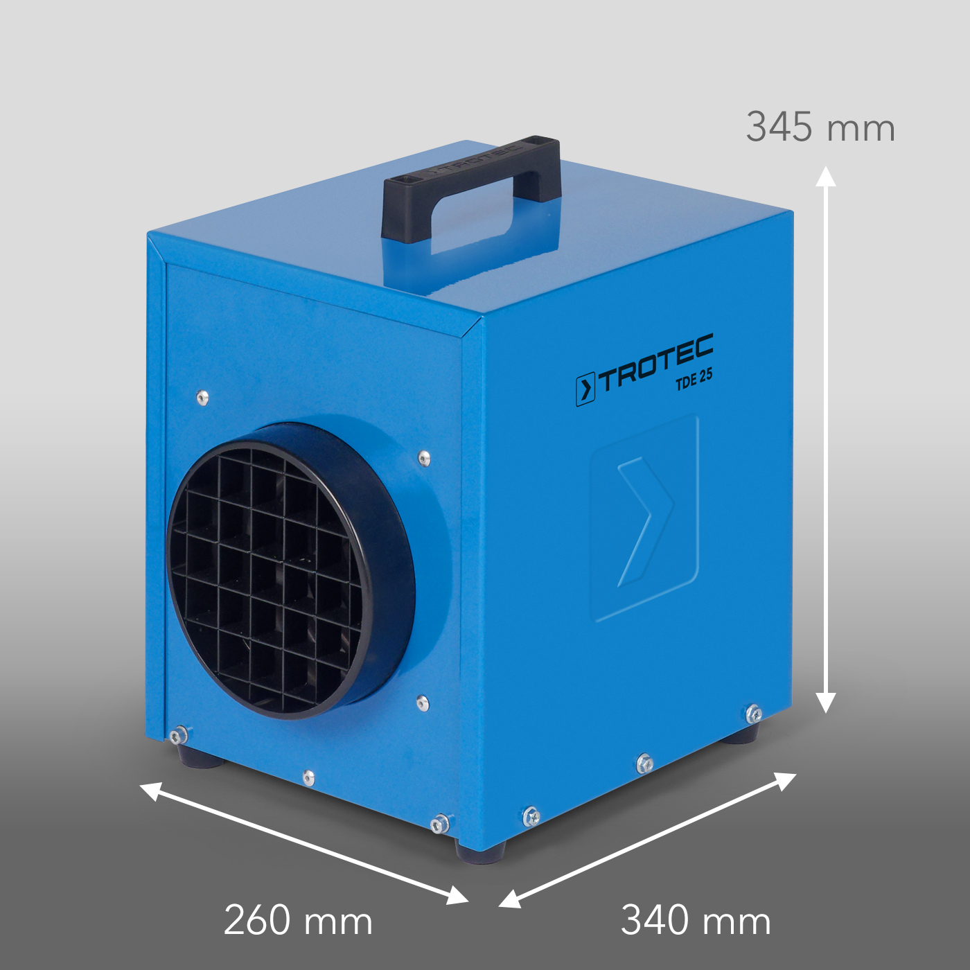 Tout aussi robuste que compact : le chauffage électrique TDE 25 de Trotec